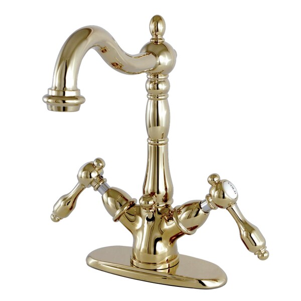 Tudor 2-Handle Bathroom Faucet W/Brass Pop-Up & Cover Plate, Brass